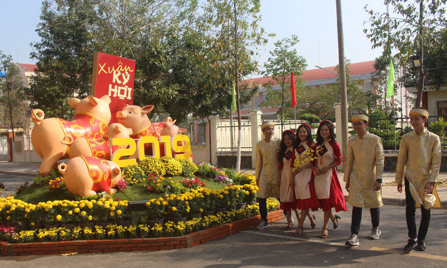 Đường hoa ở TX. Gò Công.