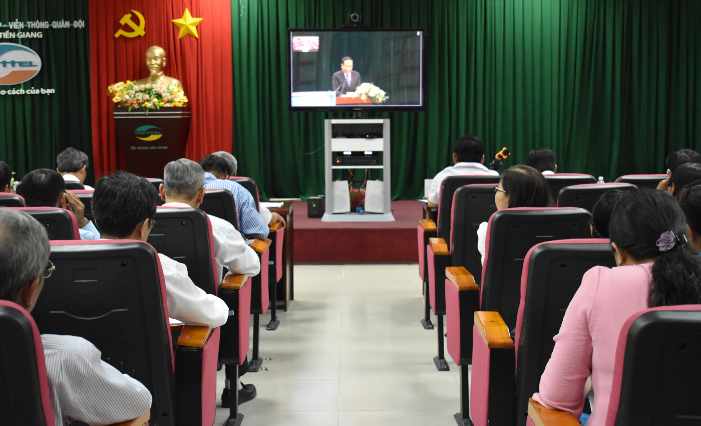 Đồng chí Trần Thanh Mẫn phát biểu tại điểm cầu Hà Nội