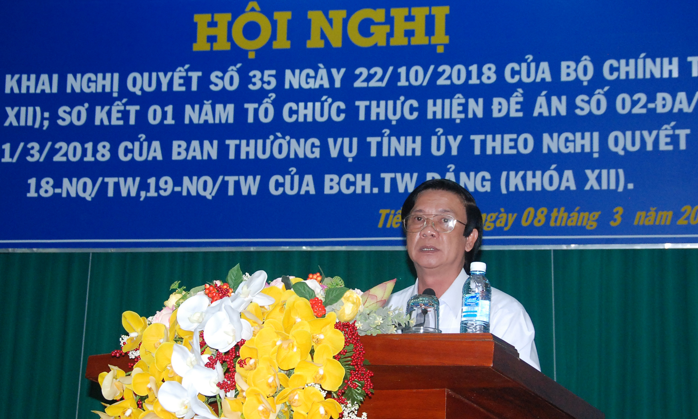 Đồng chí Nguyễn Văn Danh triển khai Nghị quyết 35 của Bộ Chính trị khóa XII.