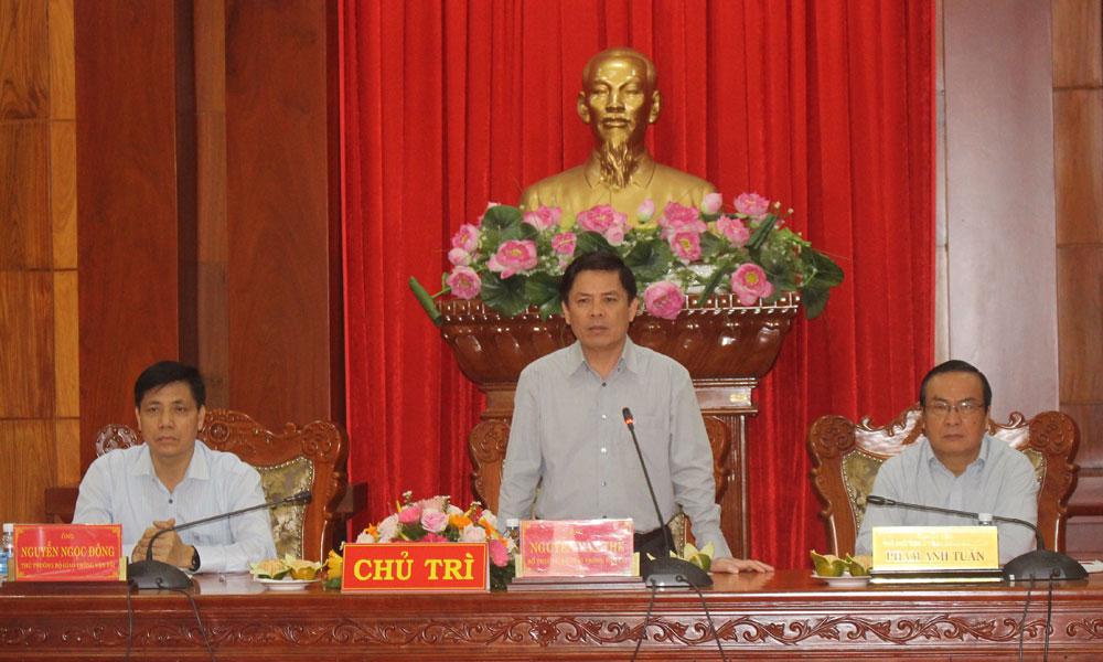 Bộ Trưởng Bộ GT-VT phát biểu tại buổi làm việc.