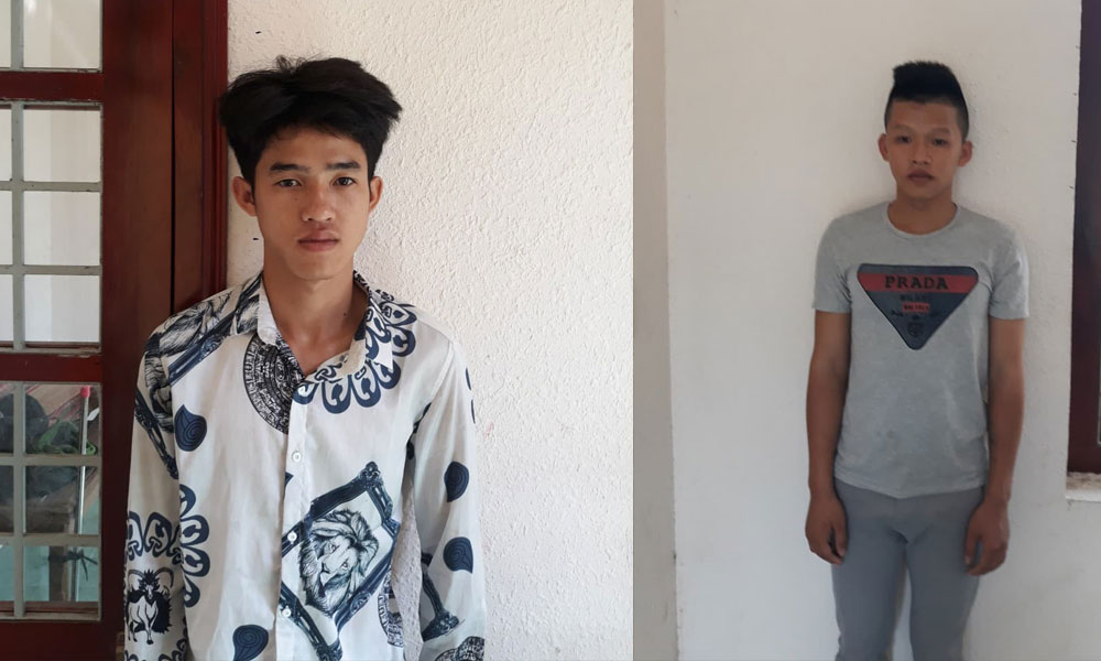 Nghĩa và Đạt tại cơ quan Công an.