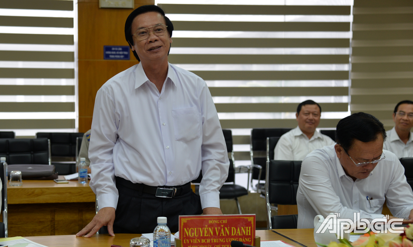 Bí thư Tỉnh uỷ Nguyễn Văn Danh phát biểu 