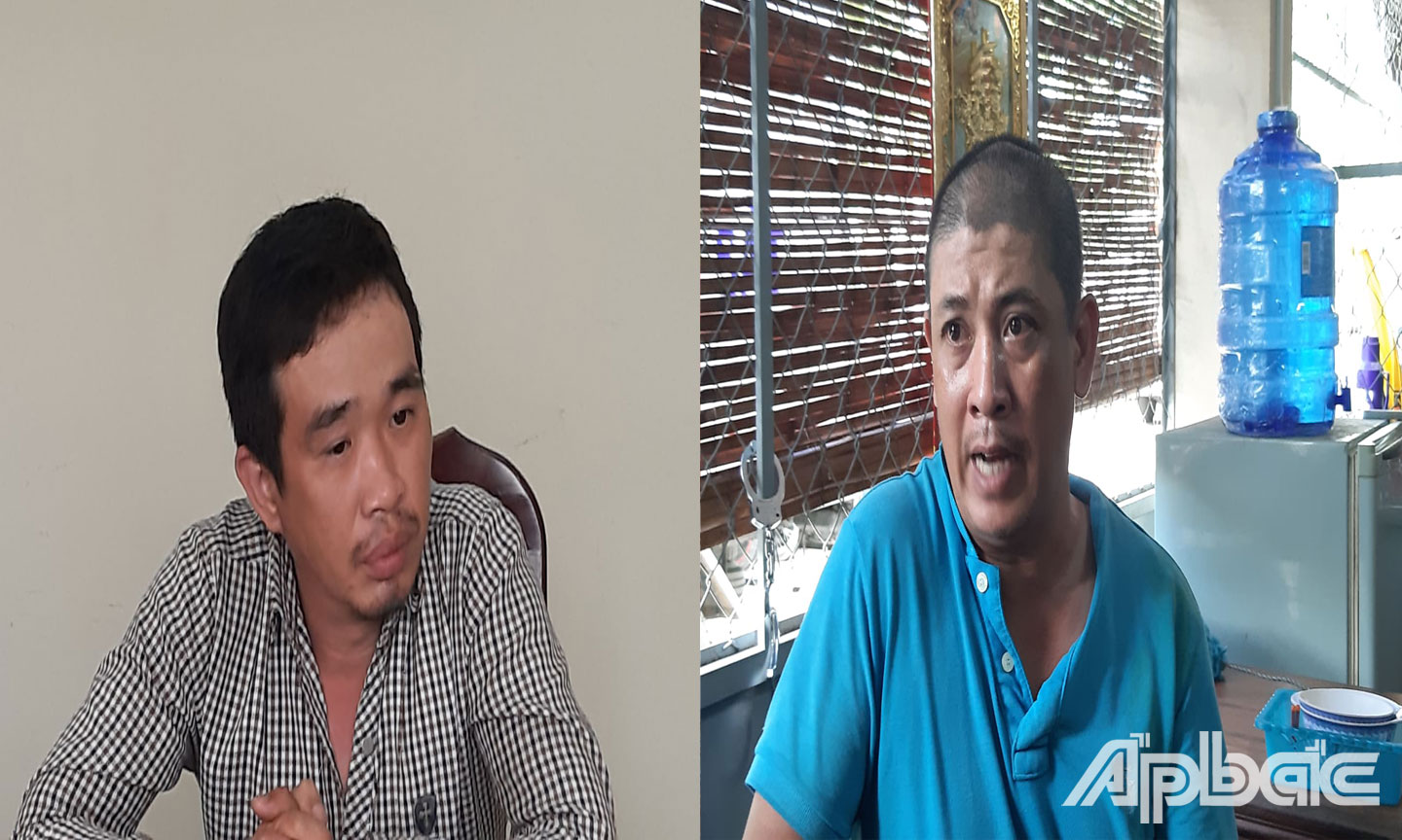 Vũ và Ân tại cơ quan Công an.