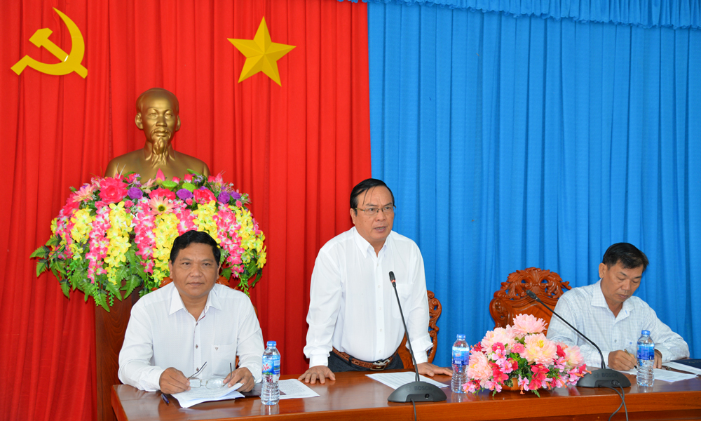 Đồng chí Phạm Anh Tuấn phát biểu chỉ đạo tại cuộc họp.