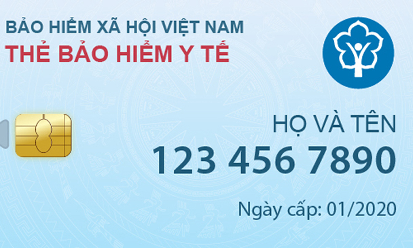  Mẫu thẻ bảo hiểm y tế điện tử. Đồ họa: Tạ Lư.