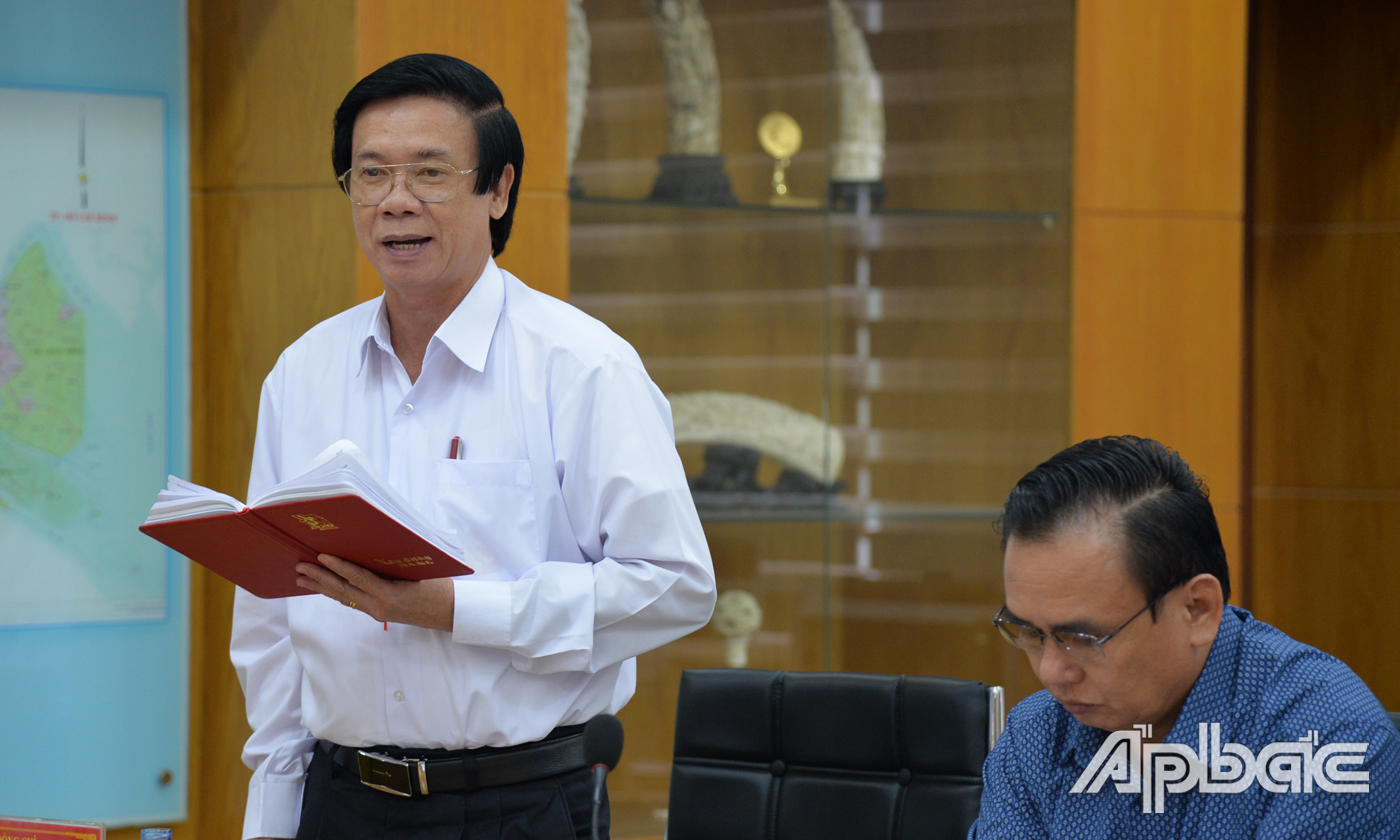 Đồng chí Nguyễn Văn Danh, Bí thư Tỉnh ủy phát biểu