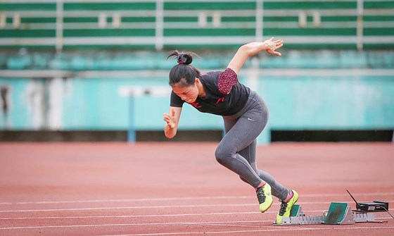 Cô gái vàng của tổ chạy tốc độ đang trở lại thật mạnh mẽ. Ảnh: DŨNG PHƯƠNG