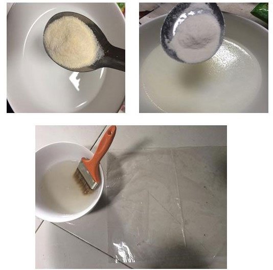 Quy trình làm túi đựng tự hủy từ bột rau câu và gelatin.