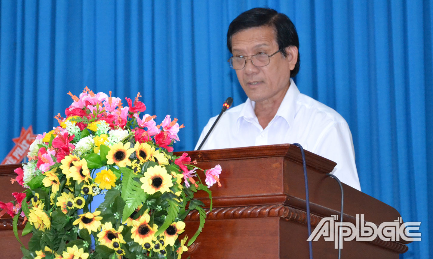 Giám đốc Sở Khoa học và Công nghệ Dương Văn Bon phát biểu tại Lễ công bố.