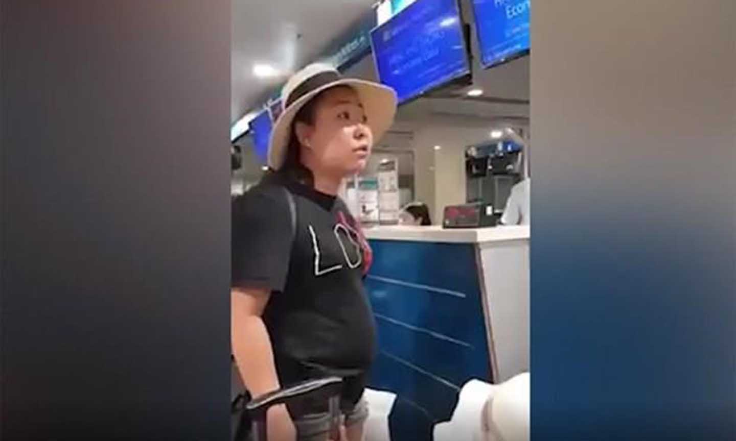 Bà Lê Thị Hiền sẽ bị cấm vận chuyển bằng đường hàng không từ ngày 27/8/2019 đến 26/8/2020. (Ảnh cắt từ clip)