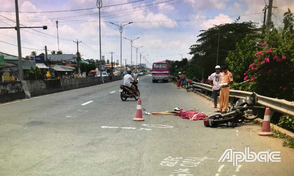 Hiện trường vụ tai nạn.