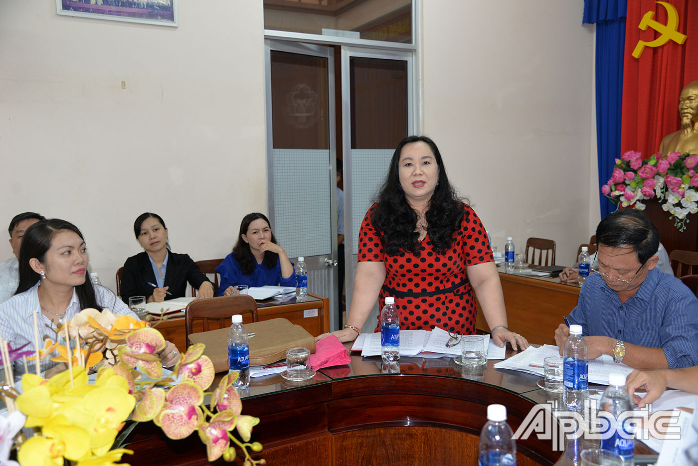 Quang cảnh Đoàn giám sát làm việc với BHXH Tiền Giang