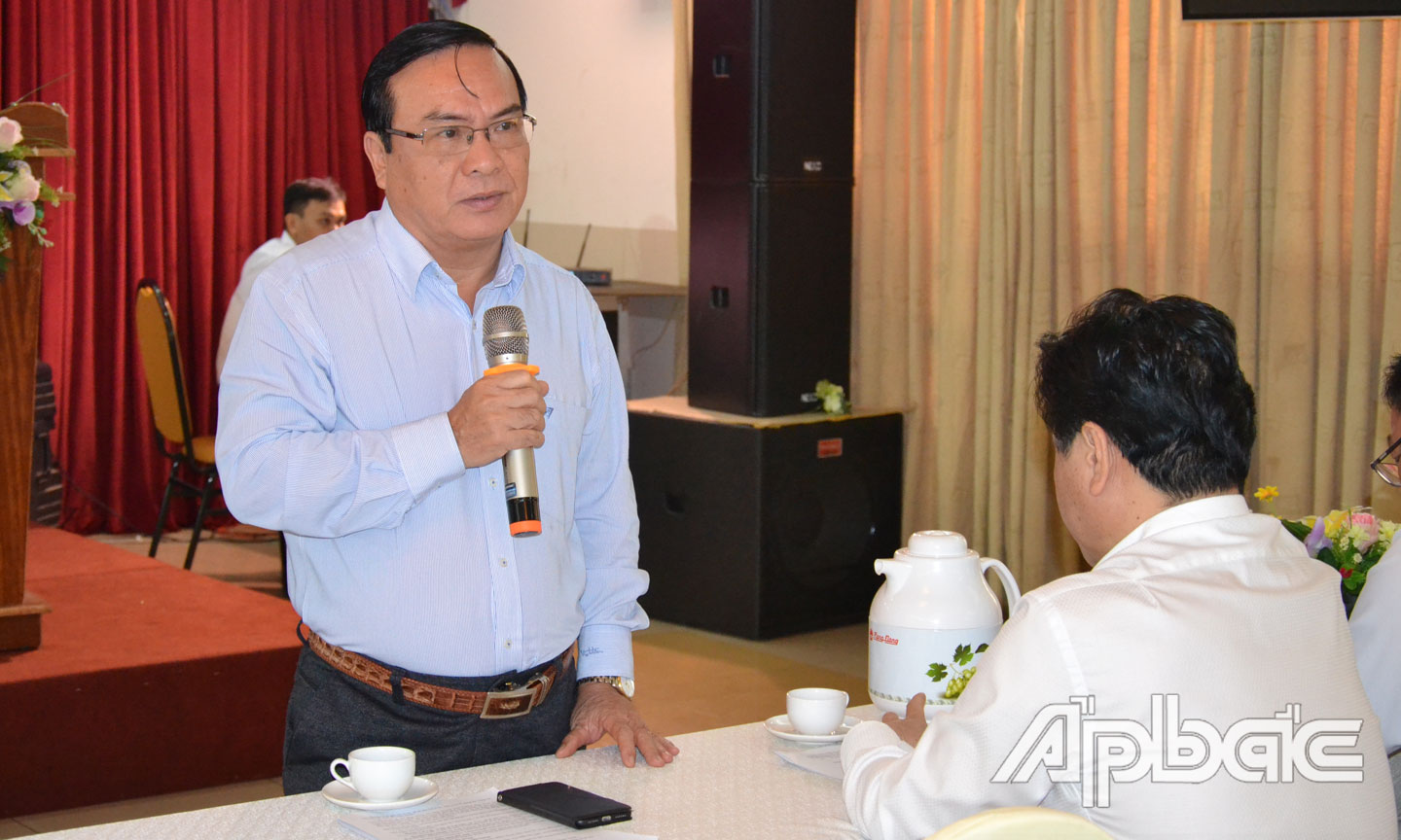 Phó Chủ tịch UBND tỉnh Phạm Anh Tuấn phát biểu tại buổi làm việc.