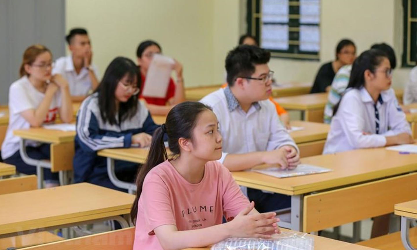 Thí sinh dự thi Trung học phổ thông quốc gia 2019. (Ảnh: Minh Sơn/Vietnam+)