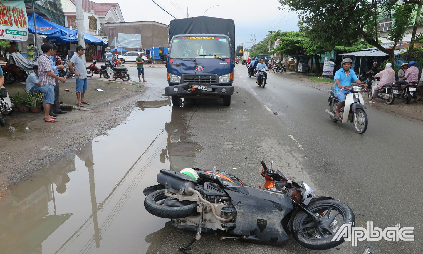Hiện trường vụ tai nạn giao thông.