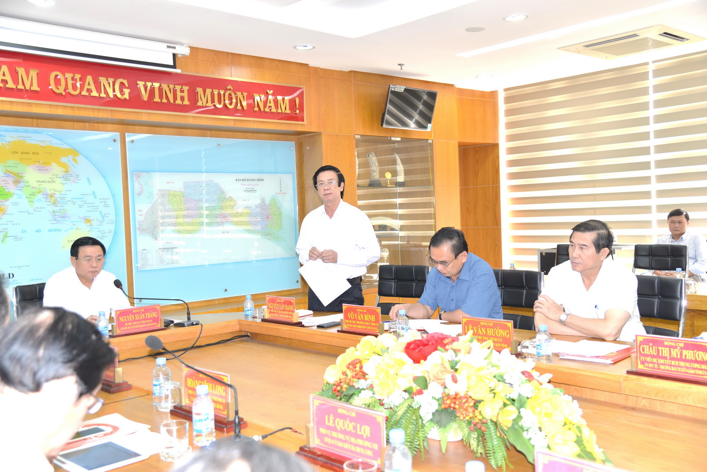 Bí thư Tỉnh ủy Nguyễn Văn Danh phát biểu tiếp thu ý kiến chỉ đạo của Bí thư Trung ương Đảng