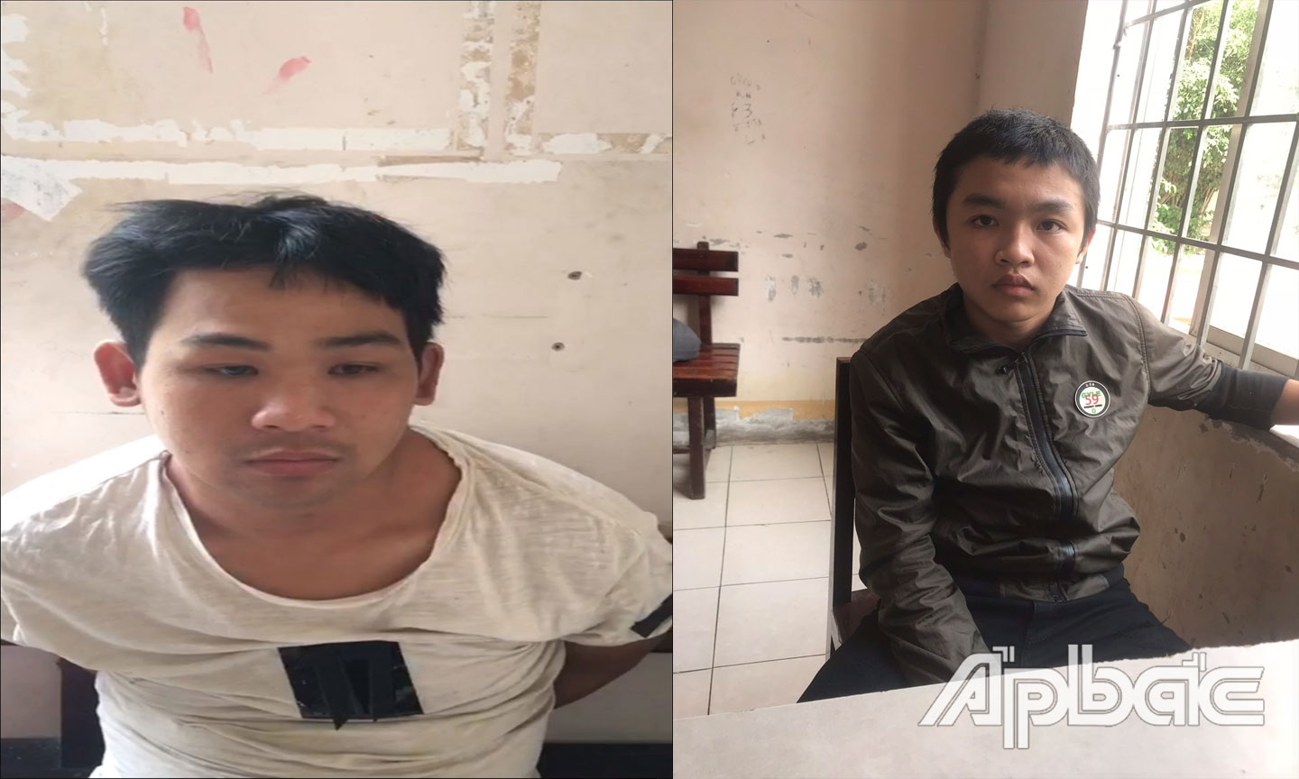 Vinh và Kha tại cơ quan Công an.