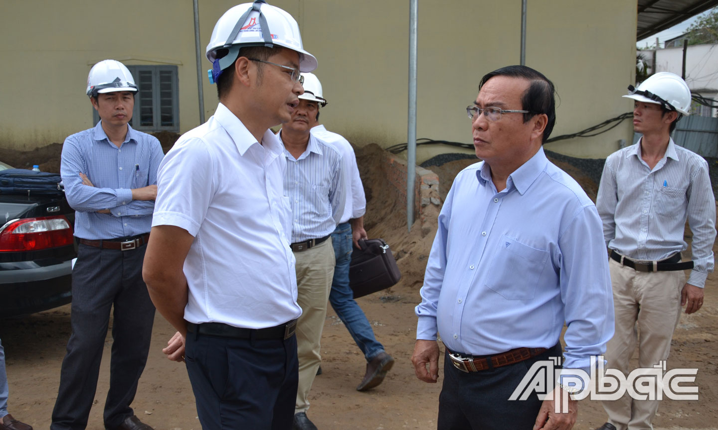 Đồng chí Phạm Anh Tuấn kiểm tra Dự án tại gói thầu XL05.