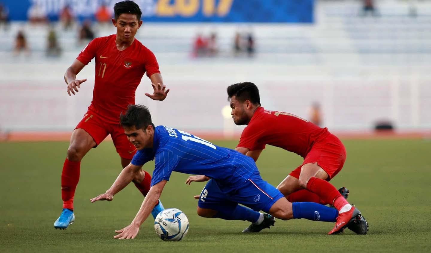 U22 Thái Lan bị U22 Indonesia đánh bại với 2 bàn không gỡ. Photo: Lâm Thỏa
