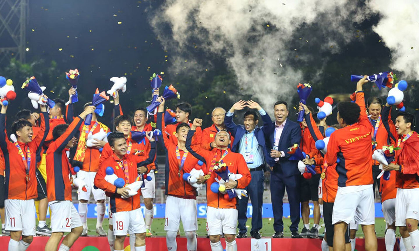U22 Việt Nam đoạt Huy chương Vàng SEA Games sau 60 năm chờ đợi. 	                                                                                                                                                                                                     Ảnh: Vietnamnet.vn