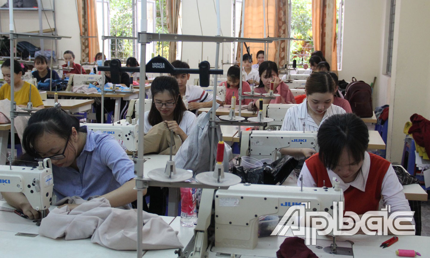 Sinh viên Trường Đại học Tiền Giang trong giờ thực hành.  
