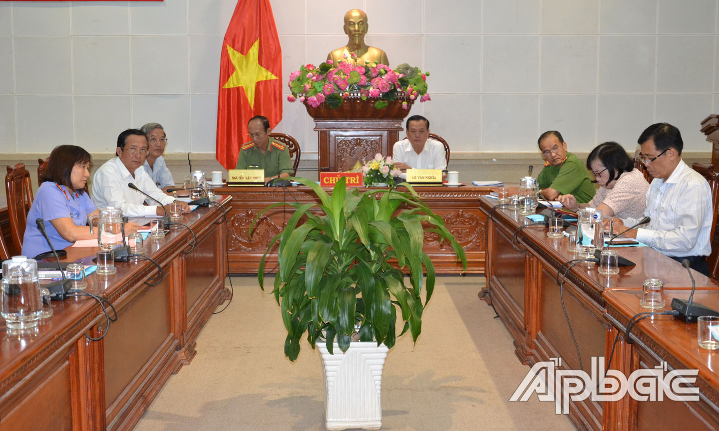Quang cảnh tại điểm cầu Tiền Giang.