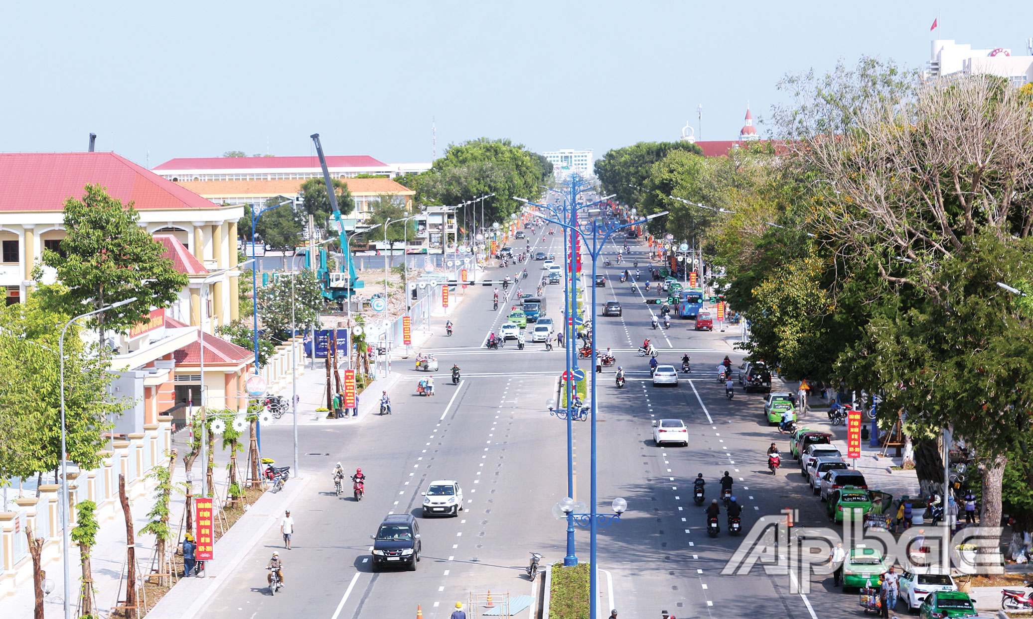 TP. Mỹ Tho ngày càng được đầu tư và chỉnh trang đô thị theo hướng văn minh, hiện đại. 	Ảnh: HỔNG LÊ