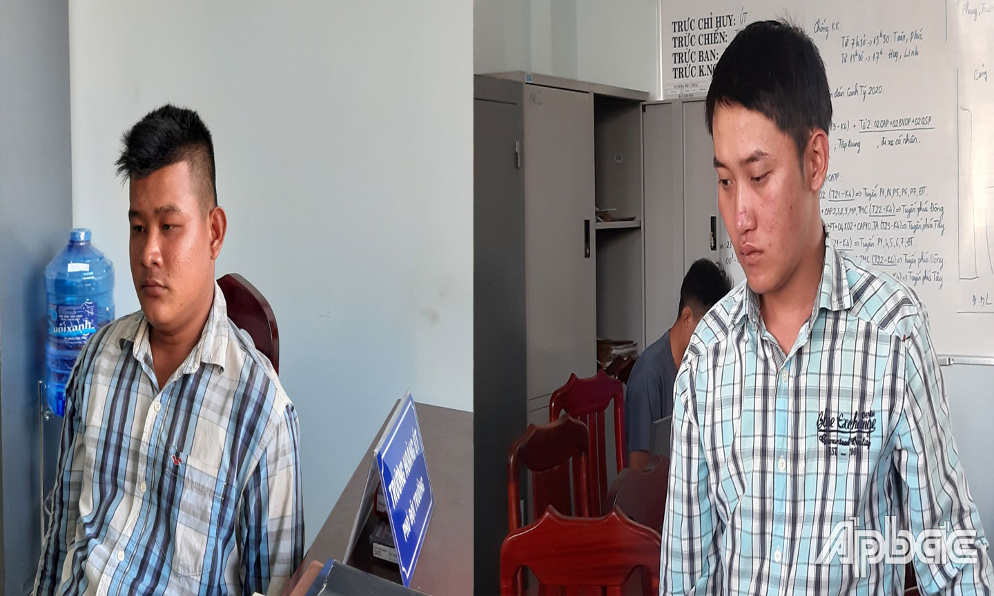 Nhựt và Đạt tại cơ quan Công an.