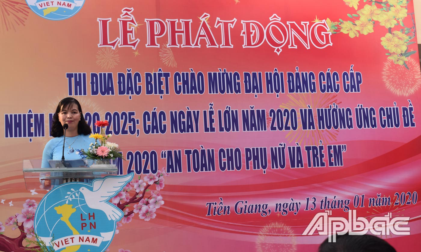 Chủ tịch Hội LHPN tỉnh Tiền Giang phát động.