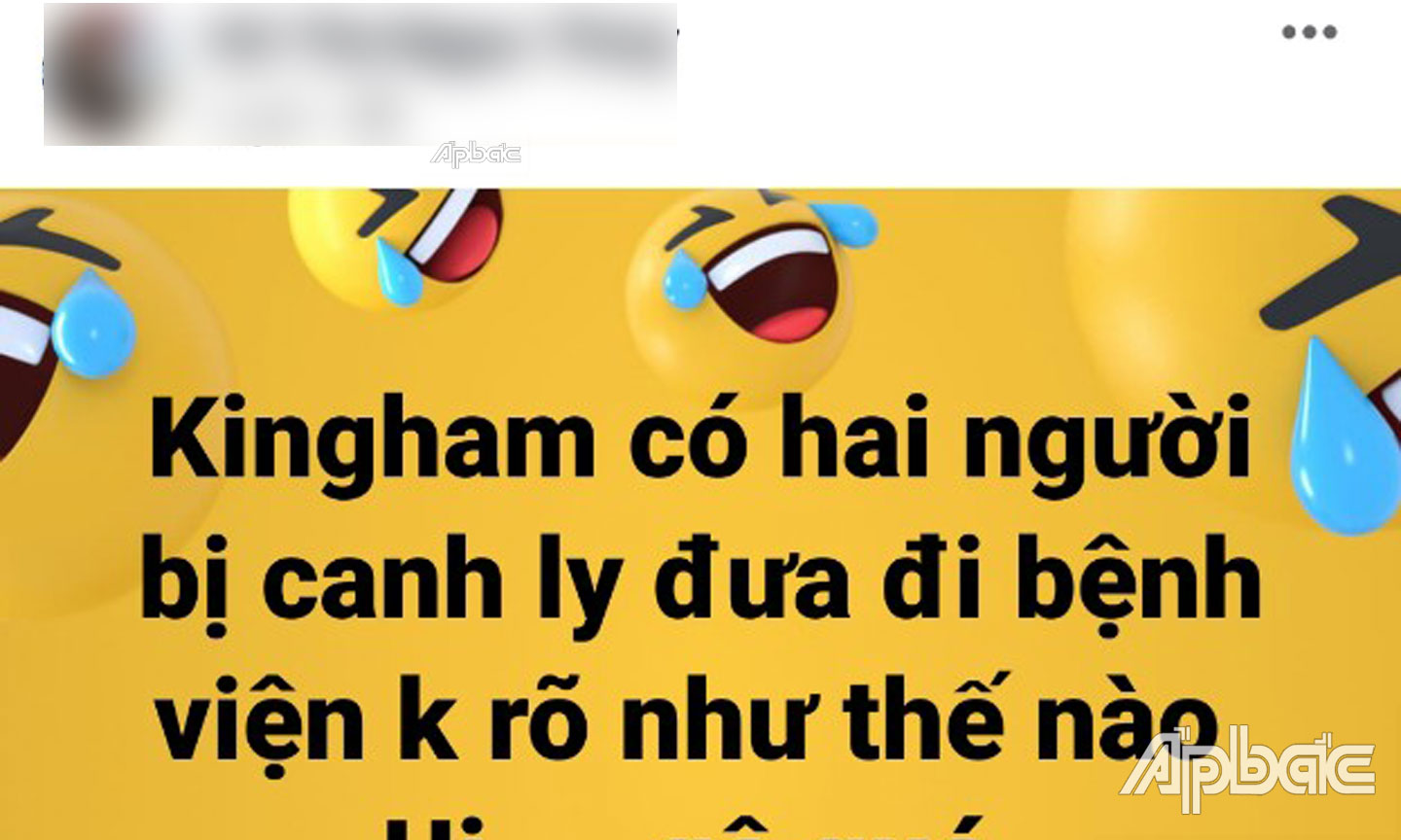 Thông tin V.T.N.T. đăng tải lên mạng xã hội.
