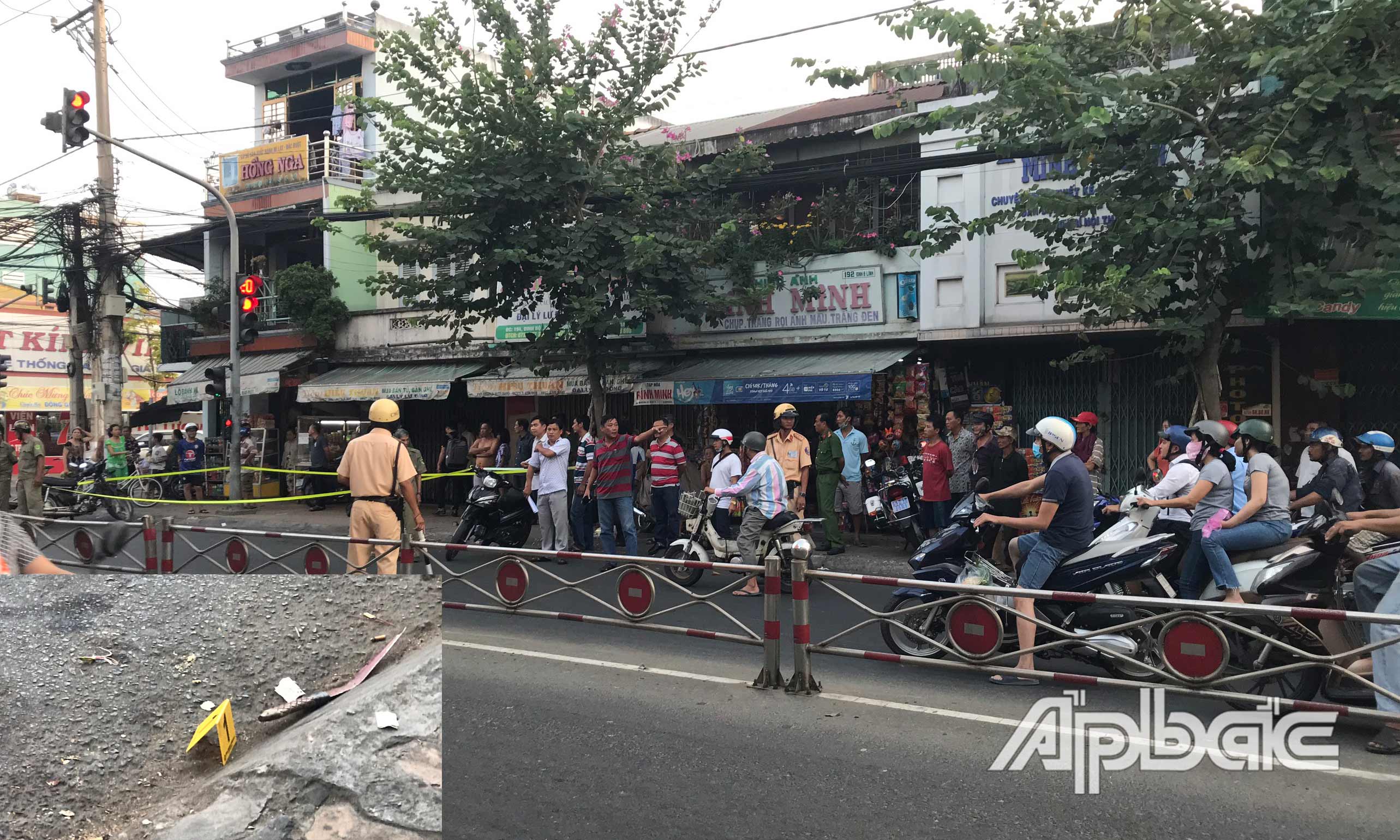 Hiện trường và hung khí gây án.