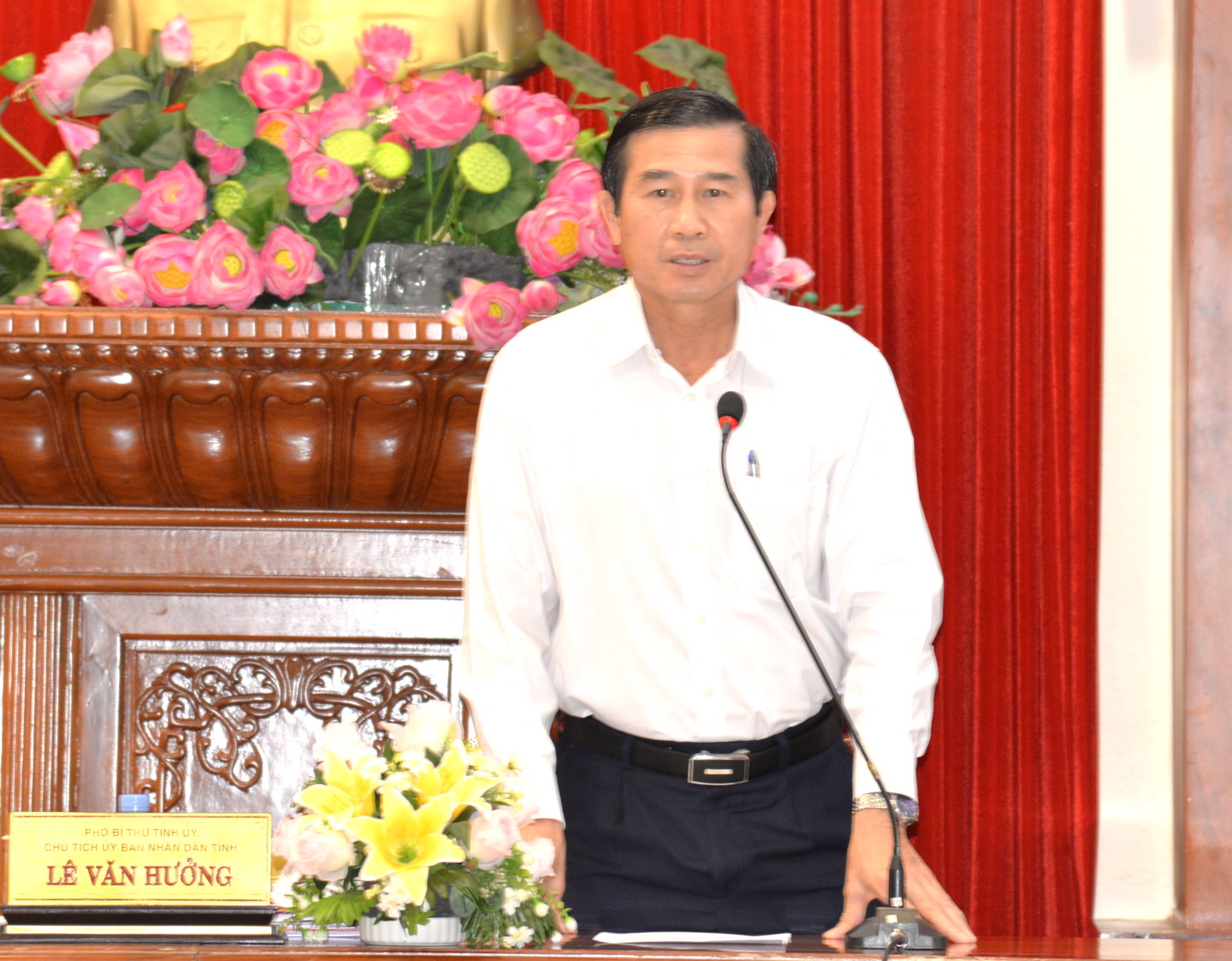 Chủ tịch UBND tỉnh Lê Văn Hưởng phát biểu chỉ đạo