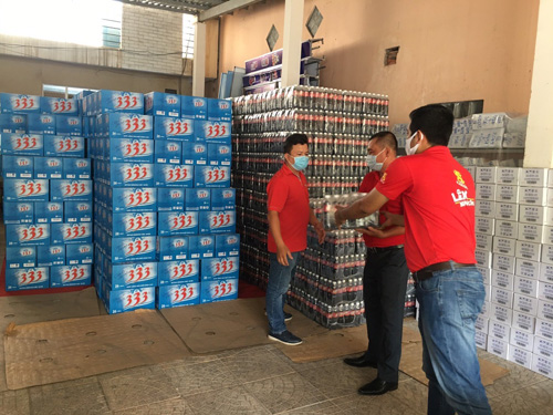 Hàng hóa đã được vận chuyển đến nơi tập kết và phân phối về Tiền Giang phục vụ công tác chống dịch tại chỗ