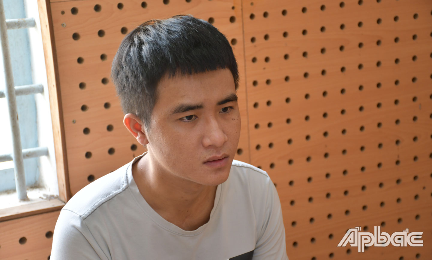 Lê Văn Anh tại cơ quan Công an.