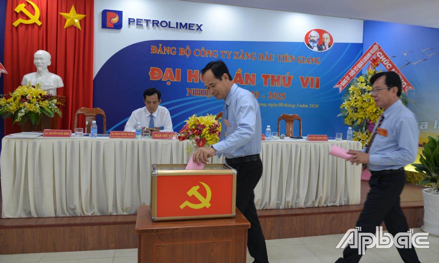 Đai biểu tiến hành bầu cử.