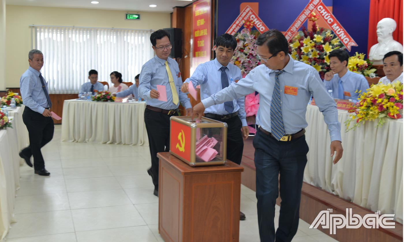 Đai biểu tiến hành bầu cử.