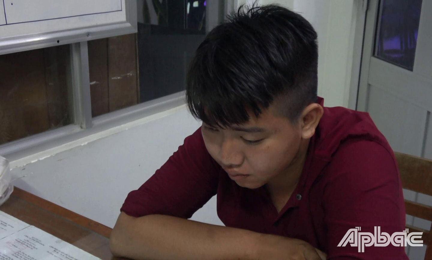 Kiệt tại cơ quan Công an. Ảnh Lê Hoài