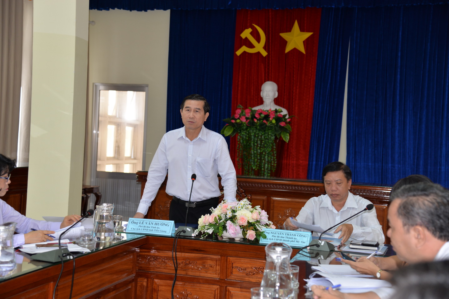 Đồng chí Lê Văn Hưởng ghi nhận những kết quả trong phát triển kinh tế – xã hội của TP. Mỹ Tho trong thời gian qua
