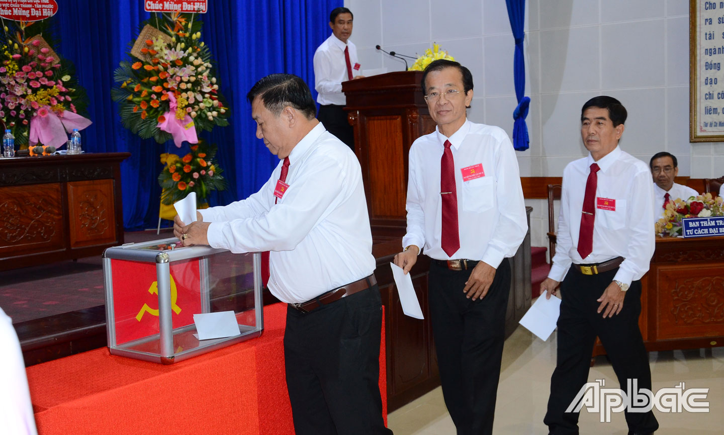 Đại biểu bầu Ban Chấp hành Đảng bộ Cục Thuế tỉnh nhiệm kỳ 2020 - 2025.