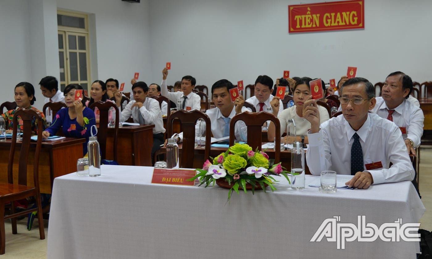 Đại biểu biểu quyết tại đại hội.