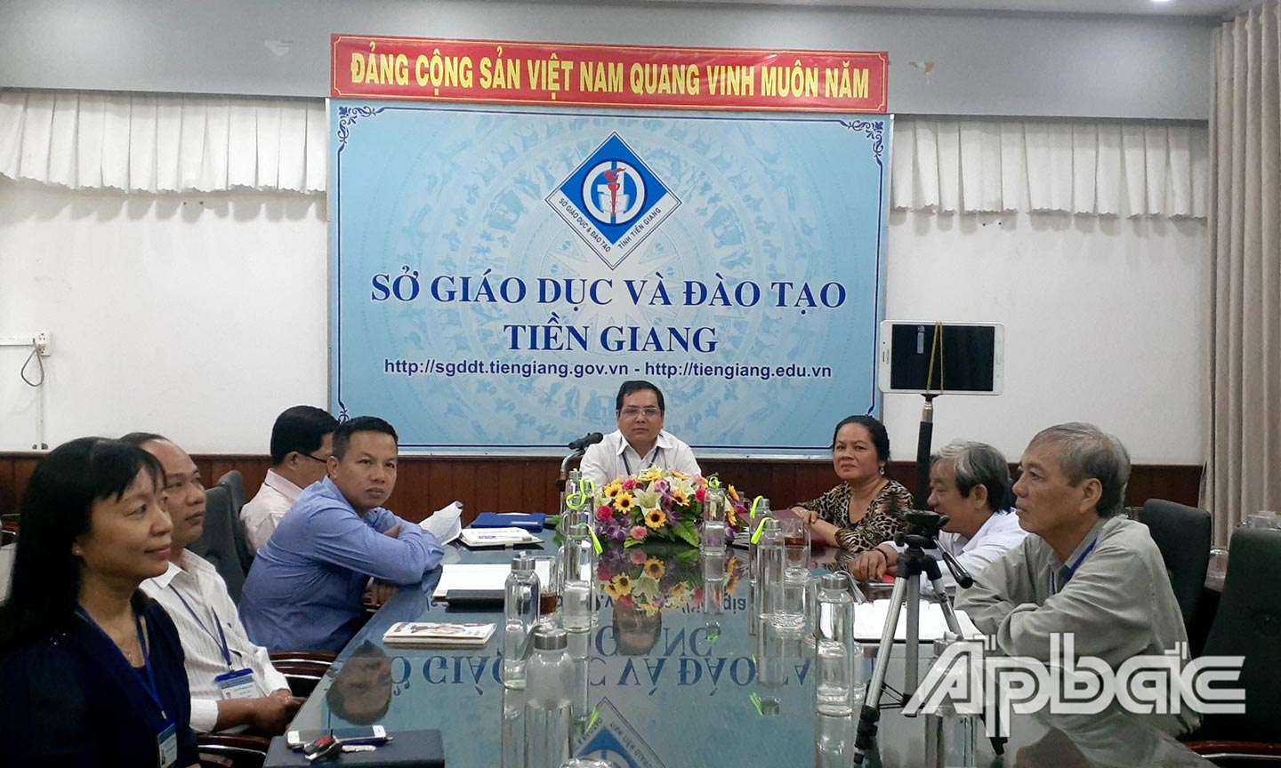 Quang cảnh hội nghị tại điểm cầu Tiền Giang.