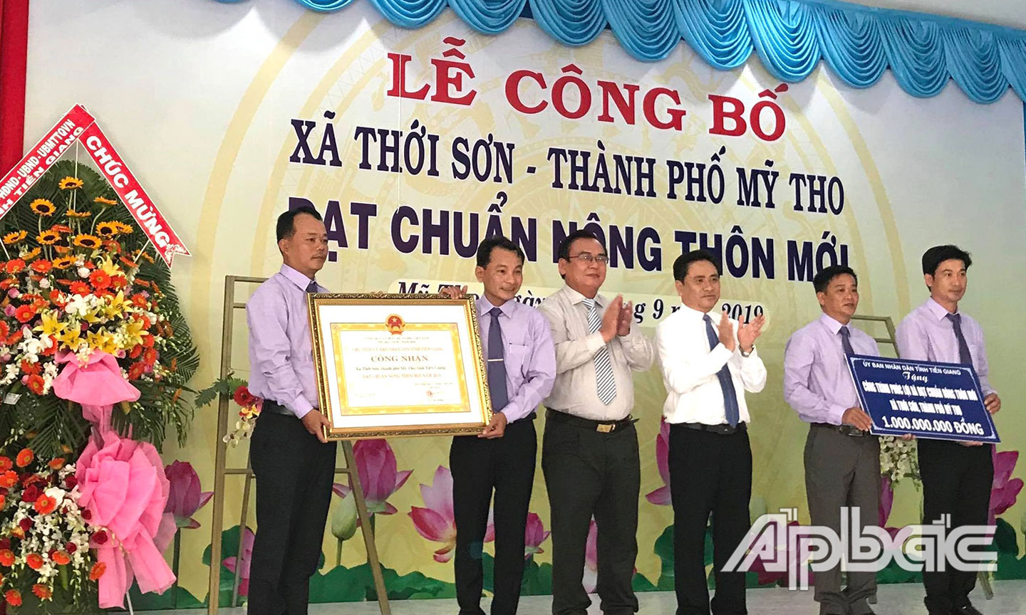 Thới Sơn là xã cuối cùng của TP. Mỹ Tho ra mắt xã đạt chuẩn NTM vào cuối năm 2019.