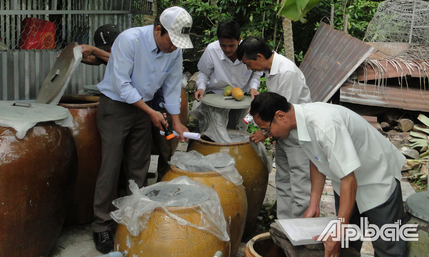 CDC giám sát kết quả sau Chiến dịch diệt muỗi, diệt lăng quăng đợt 2 ở xã Đông Hòa Hiệp (huyện Cái Bè).