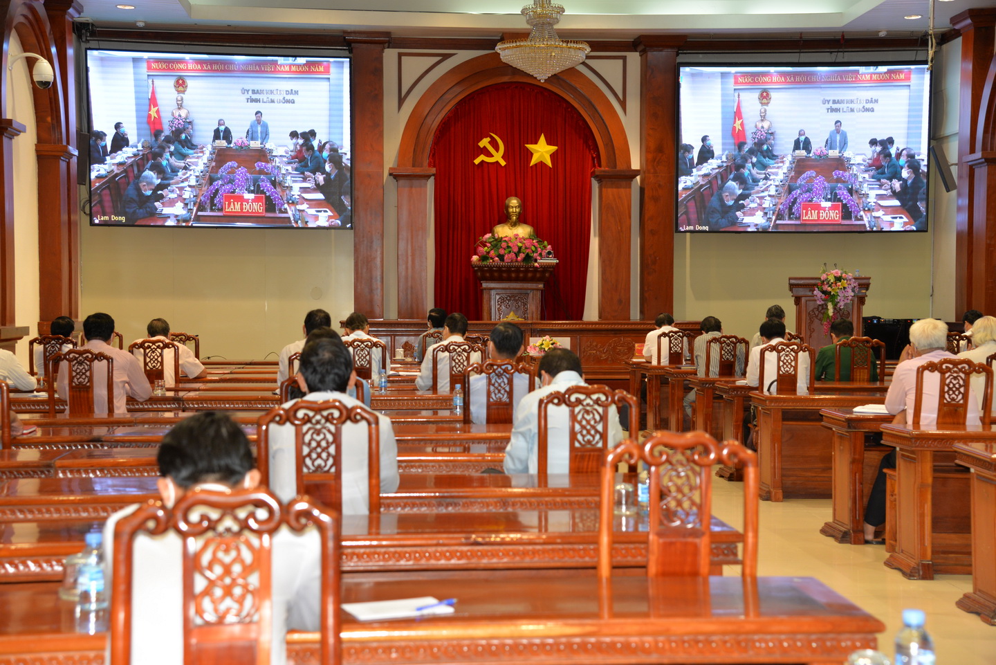 Quang cảnh cuộc họp tại điểm cầu Tiền Giang