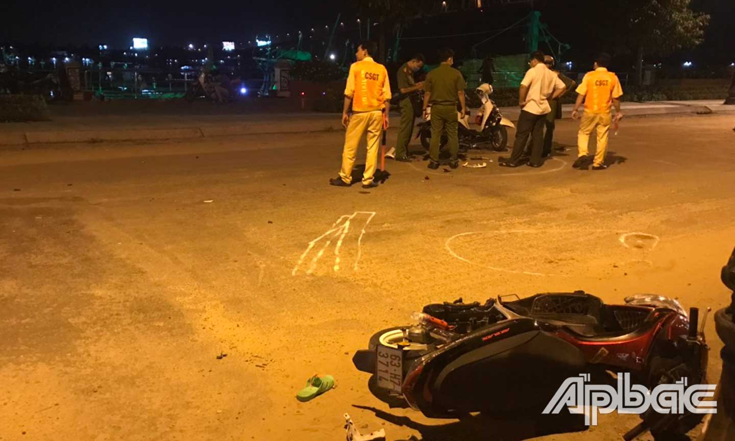 Hiện trường vụ tai nạn.