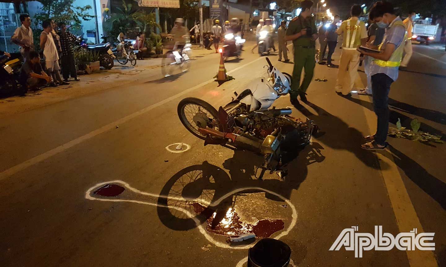Hiện trường vụ tai nạn giao thông.