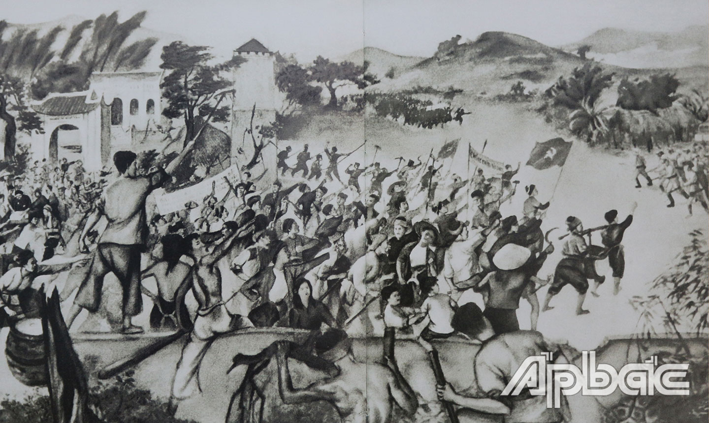 Cao trào cách mạng Xô viết Nghệ - Tĩnh do Đảng Cộng sản Đông Dương lãnh đạo năm 1930 - 1931. Tranh tư liệu của Bảo tàng Lịch sử Việt Nam.
