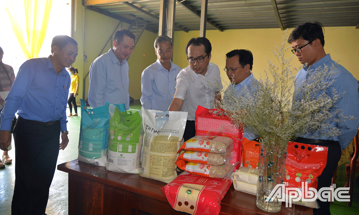 Đoàn tham quan quy trình sản xuất gạo tại Công Ty TNHH Vinh Hiển. 
