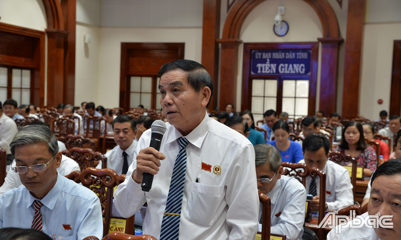 Đại biểu Lương Quốc Thọ phát biểu ý kiến thảo luận tại kỳ họp thứ 13