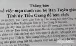 Về việc mạo danh cán bộ Ban Tuyên giáo Tỉnh ủy Tiền Giang để bán sách